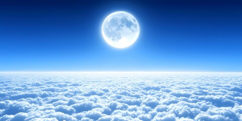 Poster - Full Moon Above Cloudscape