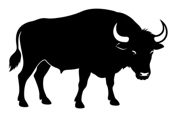 Wall Mural - Buffalo silhouette vector art illustration