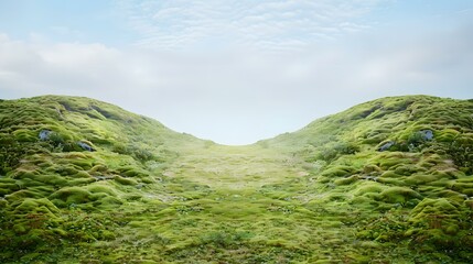 Poster - Green Grassy Hills Under A Cloudy Sky