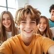 © Adobe Contributor - Happy Teenagers Taking Selfie Together Indoor
