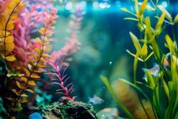 Colorful Coral Reef in Vibrant Aquarium Environment