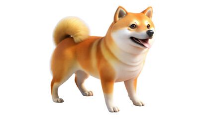 Sticker - a hyper shiba inu 3d on a transparent background