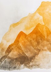 Abstract Watercolor Mountain Landscape Painting