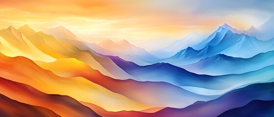 Poster - Abstract Mountain Range Landscape.