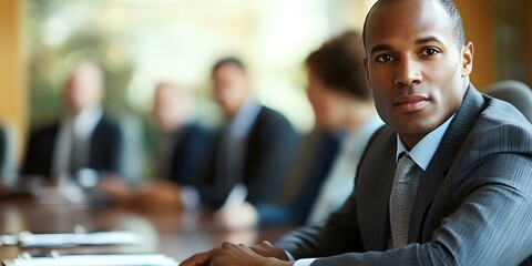 Wall Mural - African American Businessman Sitting In A Meeting