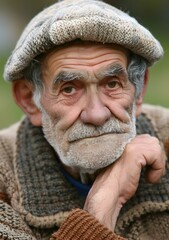 Wall Mural - Portrait of a Senior Man with a Beard and a Cap