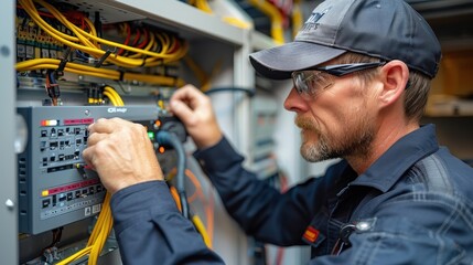 Technician Working on Electrical Wiring