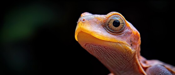 Wall Mural -  A close-up of a lizard's face with a blurred background