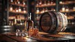 © HelenP - The whiskey bottle and barrel