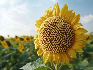 Close-up of a Sunflower in a Field