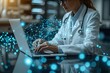 © create - Doctor with laptop healthcare network connection concept Science and medical innovation technology future sustainable smart services and solutions in global research networks