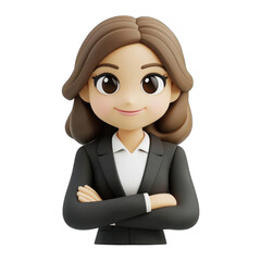 Business woman in a 3d cartoon style.