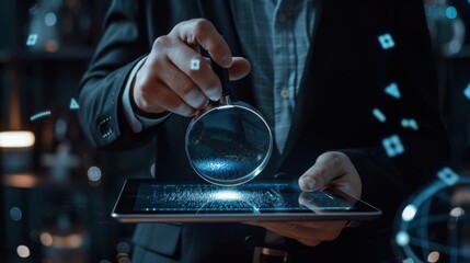 Poster - The hand with magnifying glass