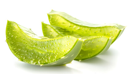 Wall Mural - Aloe vera, slice, isolated on white background, clipping path, full depth of field