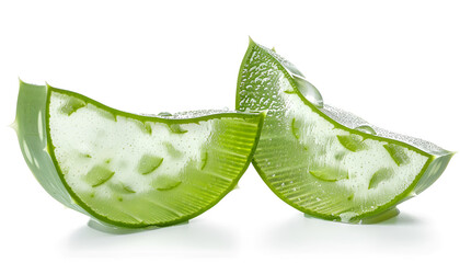 Wall Mural - Aloe vera, slice, isolated on white background, clipping path, full depth of field