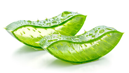 Wall Mural - Aloe vera, slice, isolated on white background, clipping path, full depth of field