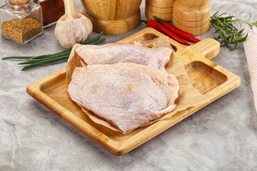 Wall Mural - Raw chicken thigh for cooking