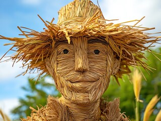 Straw figure used in a traditional festival, Main keyword straw, Concept cultural heritage