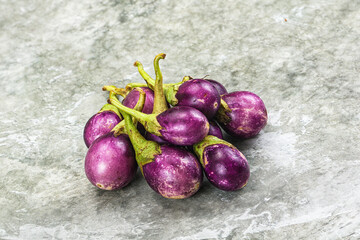 Poster - Small organic young purple round eggplant