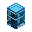 © Aozora - Isometric futuristic server. Isometric database or data center. Abstract blockchain. Computer storage. Cloud storage. Vector illustration
