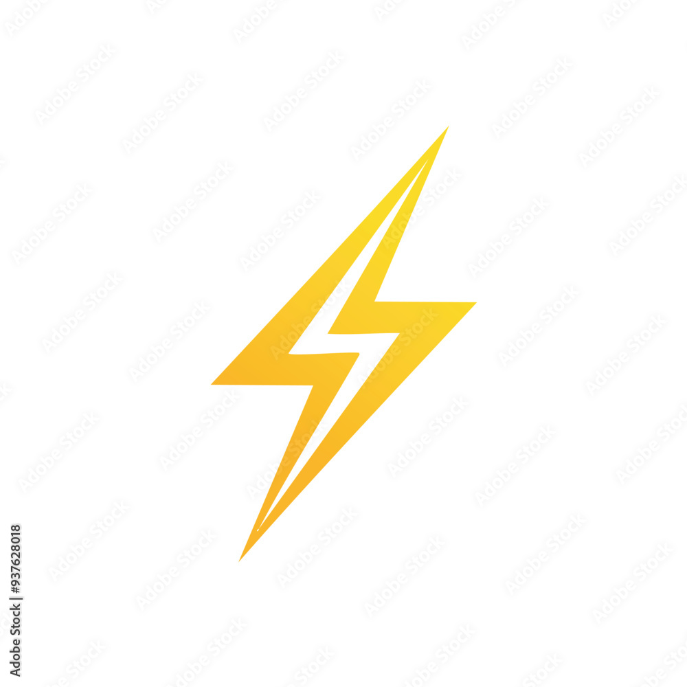 Yellow lightning bolt symbol design. Simple and modern lightning bolt graphic in yellow. Perfect for branding, logos, or other design projects.