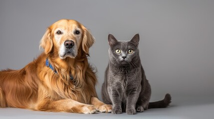 Poster - The dog and cat portrait