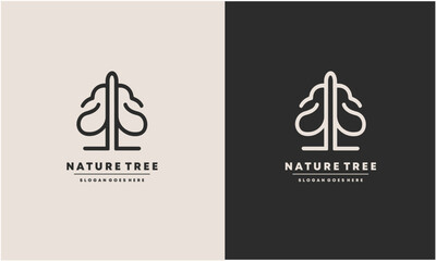 Wall Mural - Creative tree for company natural logo template. premium vector flat style logo design concept.