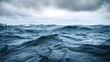 © ArtStage - Macro shot of the rippling ocean surface under an overcast sky AI generated illustration
