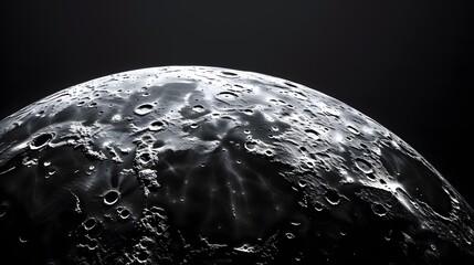 Wall Mural - Macro shot of the moons surface with a minimalistic approach AI generated illustration