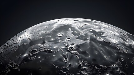 Wall Mural - Macro shot of the moons surface with a minimalistic approach AI generated illustration