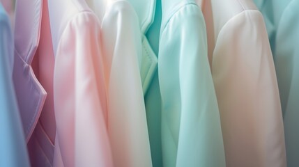 Poster - Macro view of minimalist pastel business attire AI generated illustration