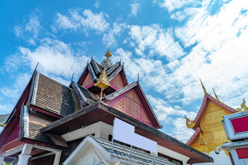 Canvas Print - Beautiful buildings in ancient temples in Xishuangbanna, Yunnan, China.