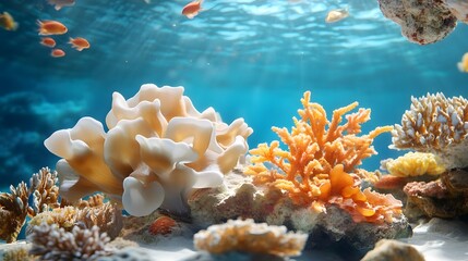 Wall Mural - Colorful Coral Reef in the Ocean.