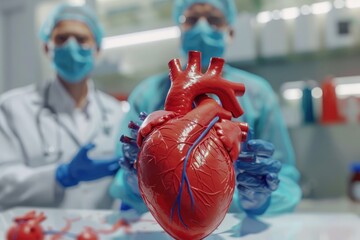 healthcare and medical concept   cardiologists with heart