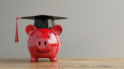 The Piggy Bank with Graduation Cap