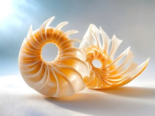 Wall Mural - Nautilus Shell Spirals, Abstract Nature Design.