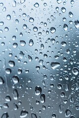 Wall Mural - Minimalist macro shot of rain droplets on a glass window for an abstract background  AI generated illustration