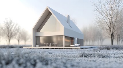 Minimalistic interpretation of a traditional house on a macro level  AI generated illustration