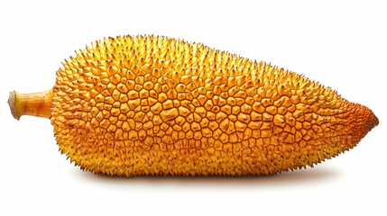 Wall Mural - Ripe Jackfruit with Spiky Skin on White Background