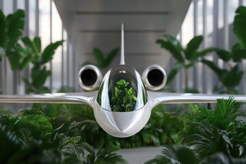 Wall Mural - Aerospace designs influenced by nature, reflecting the industry's shift towards sustainability through biomimicry and eco-friendly innovations.