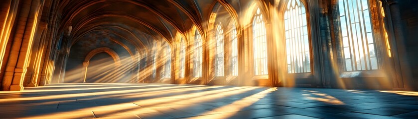 Poster - Sunbeams Through Cathedral Windows.