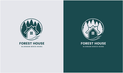 Wall Mural - A minimalist logo design for real estate, forest house, natural products and environment business and company.