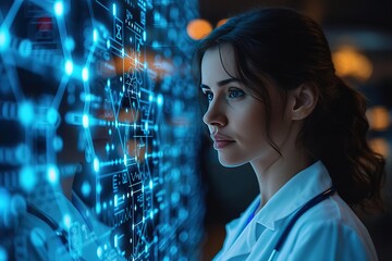 abstract health medical science healthcare icon digital technology science concept modern innovation