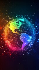 Wall Mural - global earth with theme of digital logistics satellite internet and e-commerce graphic concept showi