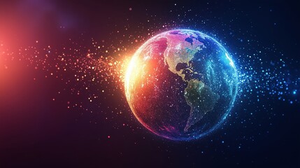 Wall Mural - global earth with theme of digital logistics satellite internet and e-commerce graphic concept showi