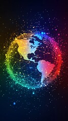 Wall Mural - global earth with theme of digital logistics satellite internet and e-commerce graphic concept showi