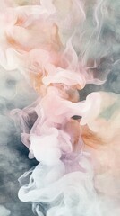 Wall Mural - Soft Pastel Smoke Swirls in Abstract Background