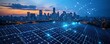 © jitthanant - Highefficiency solar panels integrated with smart grids for superior electricity conversion, Main keyword electricity, Concept modern energy infrastructure