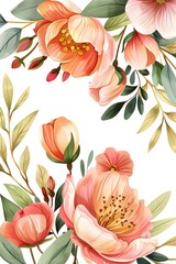  Delicate blossoms and gold line accents, customizable text area, charming baby shower invitation