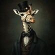 © cff999 - a giraffe wearing a top hat and suit